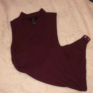 ⭐️Burgundy sleeveless bodysuit⭐️